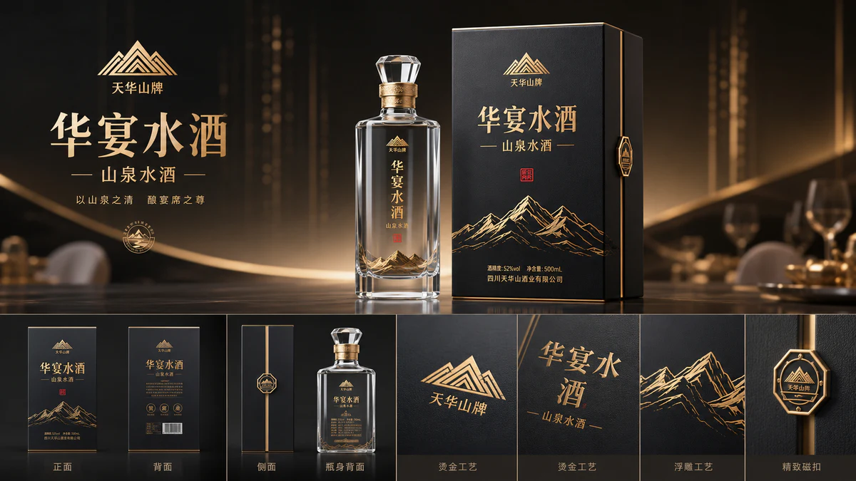 天华山水酒高端礼盒包装设计细节图 1 天华山水酒高端礼盒包装设计细节图 1