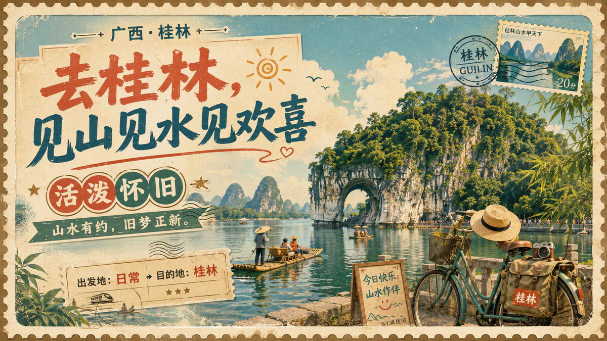 桂林山水旅游景区海报设计-系列图 1 桂林山水旅游景区海报设计-系列图 1