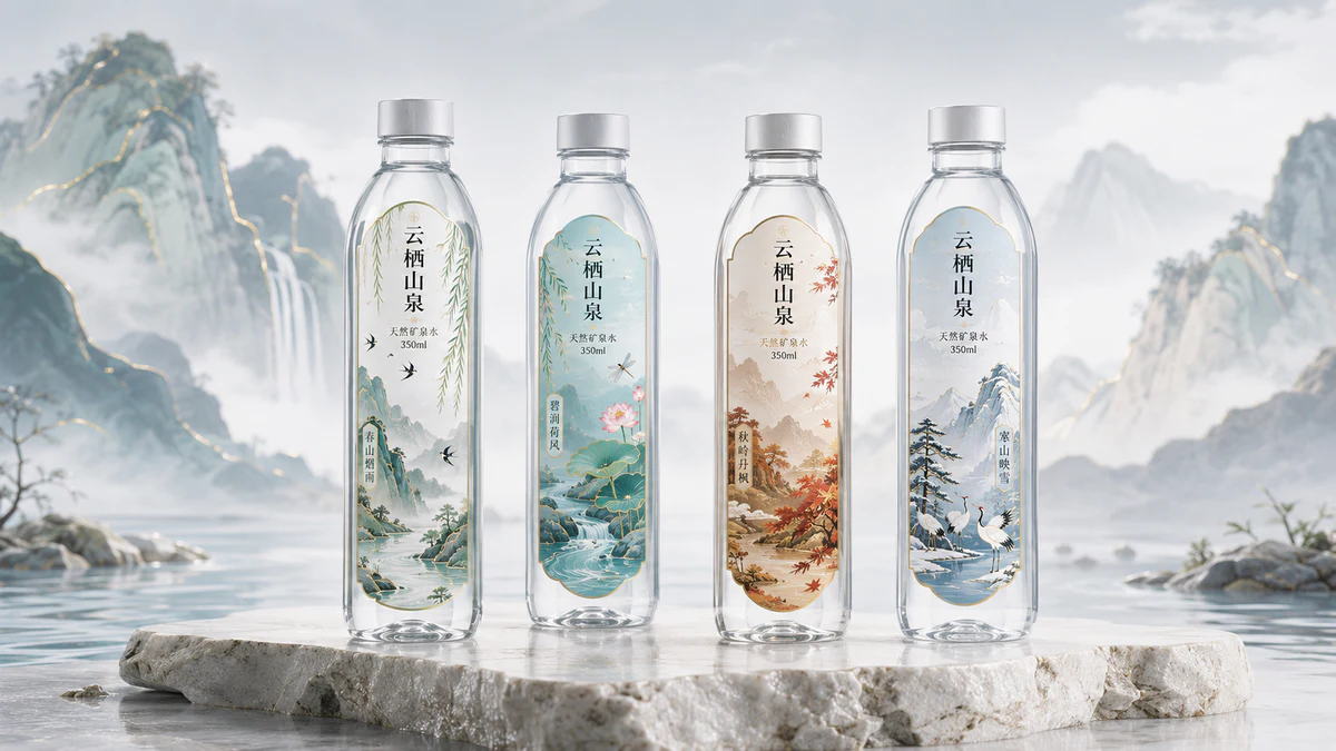 东方山水矿泉水系列包装设计细节图 1