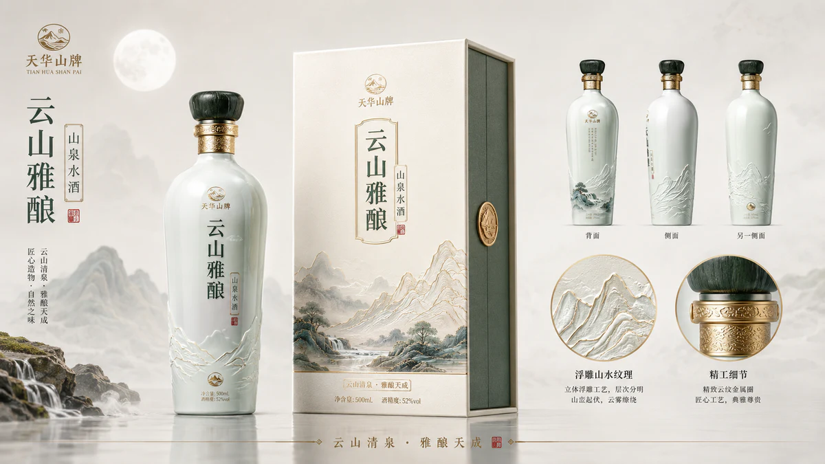 天华山水酒高端礼盒包装设计-系列图 3 天华山水酒高端礼盒包装设计-系列图 3